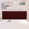 Easy-Going Stretch Bed Headboard Slipcover, Small Square Jacquard Furniture Cover, Dustproof Protector Cover for Bedroom Decor (Queen, Cream)(Wine)