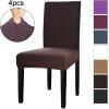 Easy-Going Stretch Dining Room Chair Slipcovers Parsons Chair Slipcovers Protector Soft Removable Washable (M4 Pieces, Square Chocolate)
