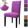 Easy-Going Stretch Dining Room Chair Slipcovers Parsons Chair Slipcovers Protector Soft Removable Washable (M6 Pieces, Square Purple)