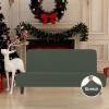 Easy-Going Stretch Futon Slipcover Armless Futon Bed Cover Furniture Protector Without Armrests with Elastic Bottom for Kids, Soft Jacquard Fabric Small Checks (Large, Dark Gray)(Olive Green)
