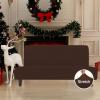 Easy-Going Stretch Futon Slipcover Armless Futon Bed Cover Furniture Protector Without Armrests with Elastic Bottom for Kids, Soft Jacquard Fabric Small Checks (Large, Dark Gray)(Coffee)