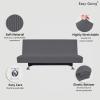 Easy-Going Stretch Futon Slipcover Armless Futon Bed Cover Furniture Protector Without Armrests with Elastic Bottom for Kids, Soft Jacquard Fabric Small Checks (Large, Dark Gray)(Grey)