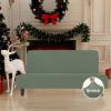 Easy-Going Stretch Futon Slipcover Armless Futon Bed Cover Furniture Protector Without Armrests with Elastic Bottom for Kids, Soft Jacquard Fabric Small Checks (Large, Dark Gray)(Greyish Green)