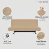Easy-Going Stretch Futon Slipcover Armless Futon Bed Cover Furniture Protector Without Armrests with Elastic Bottom for Kids, Soft Jacquard Fabric Small Checks (Large, Dark Gray)(Sand)