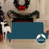 Easy-Going Stretch Futon Slipcover Armless Futon Bed Cover Furniture Protector Without Armrests with Elastic Bottom for Kids, Soft Jacquard Fabric Small Checks (Large, Dark Gray)(Peacock Blue)