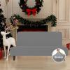 Easy-Going Stretch Futon Slipcover Armless Futon Bed Cover Furniture Protector Without Armrests with Elastic Bottom for Kids, Soft Jacquard Fabric Small Checks (Large, Dark Gray)(Light Gray)