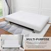 Easy-Going Stretch Futon Slipcover Armless Futon Bed Cover Furniture Protector Without Armrests with Elastic Bottom for Kids, Soft Jacquard Fabric Small Checks (Large, Dark Gray)(Snow White)
