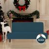 Easy-Going Stretch Futon Slipcover Armless Futon Bed Cover Furniture Protector Without Armrests with Elastic Bottom for Kids, Soft Jacquard Fabric Small Checks (Large, Dark Gray)(Deep Teal)