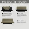 Easy-Going Stretch Futon Slipcover Armless Futon Bed Cover Furniture Protector Without Armrests with Elastic Bottom for Kids, Soft Jacquard Fabric Small Checks (Large, Dark Gray)(Khaki)