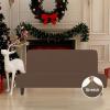 Easy-Going Stretch Futon Slipcover Armless Futon Bed Cover Furniture Protector Without Armrests with Elastic Bottom for Kids, Soft Jacquard Fabric Small Checks (Large, Dark Gray)(Brown)