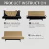 Easy-Going Stretch Futon Slipcover Armless Futon Bed Cover Furniture Protector Without Armrests with Elastic Bottom for Kids, Soft Jacquard Fabric Small Checks (Large, Dark Gray)(Golden)