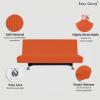 Easy-Going Stretch Futon Slipcover Armless Futon Bed Cover Furniture Protector Without Armrests with Elastic Bottom for Kids, Soft Jacquard Fabric Small Checks (Large, Dark Gray)(Orange)