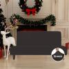 Easy-Going Stretch Futon Slipcover Armless Futon Bed Cover Furniture Protector Without Armrests with Elastic Bottom for Kids, Soft Jacquard Fabric Small Checks (Large, Dark Gray)(Chocolate)