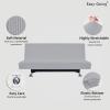 Easy-Going Stretch Futon Slipcover Armless Futon Bed Cover Furniture Protector Without Armrests with Elastic Bottom for Kids, Soft Jacquard Fabric Small Checks (Large, Dark Gray)(Silver Gray)