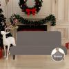 Easy-Going Stretch Futon Slipcover Armless Futon Bed Cover Furniture Protector Without Armrests with Elastic Bottom for Kids, Soft Jacquard Fabric Small Checks (Large, Dark Gray)(Taupe)