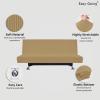 Easy-Going Stretch Futon Slipcover Armless Futon Bed Cover Furniture Protector Without Armrests with Elastic Bottom for Kids, Soft Jacquard Fabric Small Checks (Large, Dark Gray)(Golden)