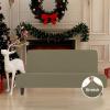 Easy-Going Stretch Futon Slipcover Armless Futon Bed Cover Furniture Protector Without Armrests with Elastic Bottom for Kids, Soft Jacquard Fabric Small Checks (Large, Dark Gray)(Khaki)