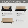 Easy-Going Stretch Futon Slipcover Armless Futon Bed Cover Furniture Protector Without Armrests with Elastic Bottom for Kids, Soft Jacquard Fabric Small Checks (Large, Dark Gray)(Sand)