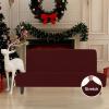 Easy-Going Stretch Futon Slipcover Armless Futon Bed Cover Furniture Protector Without Armrests with Elastic Bottom for Kids, Soft Jacquard Fabric Small Checks (Large, Dark Gray)(Wine)