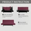 Easy-Going Stretch Futon Slipcover Armless Futon Bed Cover Furniture Protector Without Armrests with Elastic Bottom for Kids, Soft Jacquard Fabric Small Checks (Large, Dark Gray)(Ash Rose)