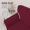 Easy-Going Stretch Jacquard Couch Cover, 1-Piece Soft Sofa Cover, Sofa Slipcover with Anti-Slip Foams, Washable Furniture Protector for Kids, Pets (Sofa, Dark Gray)(Burgundy)