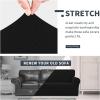Easy-Going Stretch Jacquard Couch Cover, 1-Piece Soft Sofa Cover, Sofa Slipcover with Anti-Slip Foams, Washable Furniture Protector for Kids, Pets (Sofa, Dark Gray)(Black)