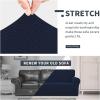 Easy-Going Stretch Jacquard Couch Cover, 1-Piece Soft Sofa Cover, Sofa Slipcover with Anti-Slip Foams, Washable Furniture Protector for Kids, Pets (Sofa, Dark Gray)(Navy Blue)