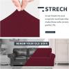 Easy-Going Stretch Jacquard Couch Cover, 1-Piece Soft Sofa Cover, Sofa Slipcover with Anti-Slip Foams, Washable Furniture Protector for Kids, Pets (Sofa, Dark Gray)(Burgundy)