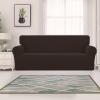 Easy-Going Stretch Jacquard Couch Cover, 1-Piece Soft Sofa Cover, Sofa Slipcover with Anti-Slip Foams, Washable Furniture Protector for Kids, Pets (Sofa, Dark Gray)(Chocolate)
