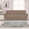 Easy-Going Stretch Jacquard Couch Cover, 1-Piece Soft Sofa Cover, Sofa Slipcover with Anti-Slip Foams, Washable Furniture Protector for Kids, Pets (Sofa, Dark Gray)(Camel)