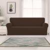 Easy-Going Stretch Jacquard Couch Cover, 1-Piece Soft Sofa Cover, Sofa Slipcover with Anti-Slip Foams, Washable Furniture Protector for Kids, Pets (Sofa, Dark Gray)(Coffee)