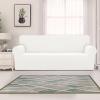 Easy-Going Stretch Jacquard Couch Cover, 1-Piece Soft Sofa Cover, Sofa Slipcover with Anti-Slip Foams, Washable Furniture Protector for Kids, Pets (Sofa, Dark Gray)(Cream)