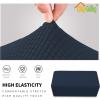 Easy-Going Stretch Ottoman Cover Length 20-30in Folding Storage Stool Furniture Protector Soft Rectangle slipcover with Elastic Bottom(Ottoman Small,Dark Grey)(Dark Blue)