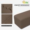 Easy-Going Stretch Ottoman Cover Length 20-30in Folding Storage Stool Furniture Protector Soft Rectangle slipcover with Elastic Bottom(Ottoman Small,Dark Grey)(Brown)