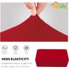 Easy-Going Stretch Ottoman Cover Length 20-30in Folding Storage Stool Furniture Protector Soft Rectangle slipcover with Elastic Bottom(Ottoman Small,Dark Grey)(Christmas Red)