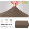 Easy-Going Stretch Ottoman Cover Length 20-30in Folding Storage Stool Furniture Protector Soft Rectangle slipcover with Elastic Bottom(Ottoman Small,Dark Grey)(Brown)