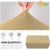 Easy-Going Stretch Ottoman Cover Length 20-30in Folding Storage Stool Furniture Protector Soft Rectangle slipcover with Elastic Bottom(Ottoman Small,Dark Grey)(Beige)