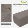 Easy-Going Stretch Ottoman Cover Length 20-30in Folding Storage Stool Furniture Protector Soft Rectangle slipcover with Elastic Bottom(Ottoman Small,Dark Grey)(Taupe)