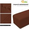 Easy-Going Stretch Ottoman Cover Length 20-30in Folding Storage Stool Furniture Protector Soft Rectangle slipcover with Elastic Bottom(Ottoman Small,Dark Grey)(Coffee)