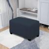 Easy-Going Stretch Ottoman Cover Length 20-30in Folding Storage Stool Furniture Protector Soft Rectangle slipcover with Elastic Bottom(Ottoman Small,Dark Grey)(Dark Blue)
