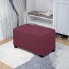 Easy-Going Stretch Ottoman Cover Length 20-30in Folding Storage Stool Furniture Protector Soft Rectangle slipcover with Elastic Bottom(Ottoman Small,Dark Grey)(Ash Rose)