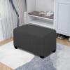 Easy-Going Stretch Ottoman Cover Length 20-30in Folding Storage Stool Furniture Protector Soft Rectangle slipcover with Elastic Bottom(Ottoman Small,Dark Grey)(Dark Gray)