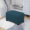 Easy-Going Stretch Ottoman Cover Length 20-30in Folding Storage Stool Furniture Protector Soft Rectangle slipcover with Elastic Bottom(Ottoman Small,Dark Grey)(Deep Teal)
