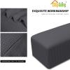 Easy-Going Stretch Ottoman Cover Length 20-30in Folding Storage Stool Furniture Protector Soft Rectangle slipcover with Elastic Bottom(Ottoman Small,Dark Grey)(Dark Gray)
