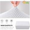 Easy-Going Stretch Ottoman Cover Length 20-30in Folding Storage Stool Furniture Protector Soft Rectangle slipcover with Elastic Bottom(Ottoman Small,Dark Grey)(Snow White)