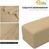 Easy-Going Stretch Ottoman Cover Length 20-30in Folding Storage Stool Furniture Protector Soft Rectangle slipcover with Elastic Bottom(Ottoman Small,Dark Grey)(Beige)