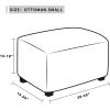 Easy-Going Stretch Ottoman Cover Length 20-30in Folding Storage Stool Furniture Protector Soft Rectangle slipcover with Elastic Bottom(Ottoman Small,Dark Grey)(Dark Gray)