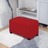 Easy-Going Stretch Ottoman Cover Length 20-30in Folding Storage Stool Furniture Protector Soft Rectangle slipcover with Elastic Bottom(Ottoman Small,Dark Grey)(Christmas Red)