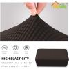 Easy-Going Stretch Ottoman Cover Length 20-30in Folding Storage Stool Furniture Protector Soft Rectangle slipcover with Elastic Bottom(Ottoman Small,Dark Grey)(Chocolate)