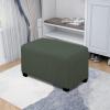 Easy-Going Stretch Ottoman Cover Length 20-30in Folding Storage Stool Furniture Protector Soft Rectangle slipcover with Elastic Bottom(Ottoman Small,Dark Grey)(Olive Green)